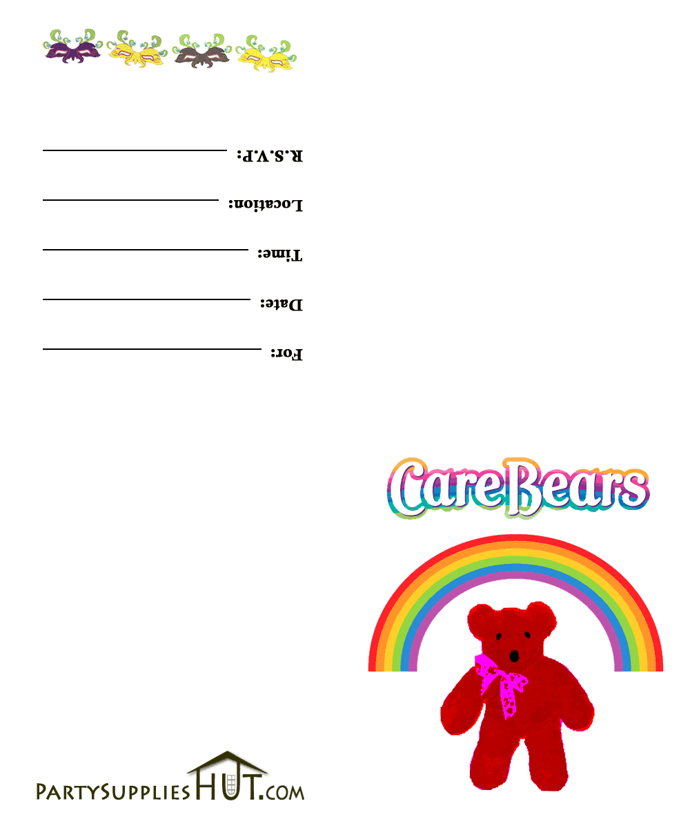 Free Printable Care Bears Birthday Invitation DuÅ an Äech